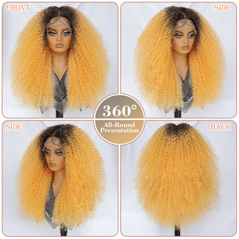 Lace Front Wigs 24 Inch Synthetic For Afro Women Chocolate Brown Lace Front Wigs For Female Curly Lace Front Wigs With Baby Hair