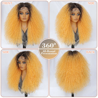 Lace Front Wigs 24 Inch Synthetic For Afro Women Chocolate Brown Lace Front Wigs For Female Curly Lace Front Wigs With Baby Hair
