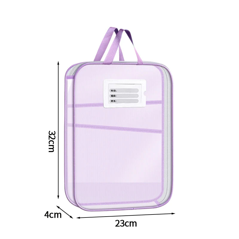 3 Layers Stationery Storage Bag Stationery Mesh Zipper Bag File Folders Large Capacity Storage Bags School Office Organizer 파우치