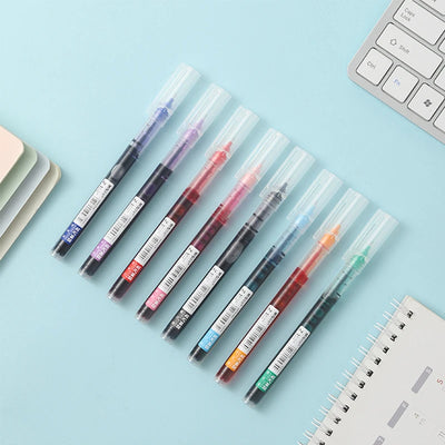 6pcs Color Gel Pen 0.5mm Black Glacier Blue Orange Purple Blue Green Pink Red Quick-drying Ink DIY Aesthetic Stationery supplies
