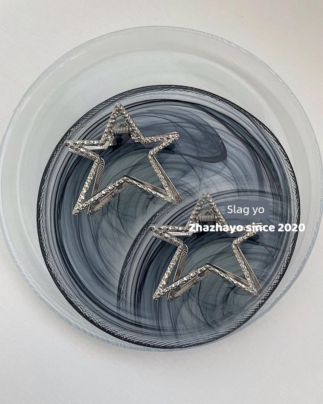 Y2g Sexy Ins Niche Style Sweet Cool Five-Pointed Star High Ponytail Back Head Metal Grip Shark Clip Hairware Hair Accessories