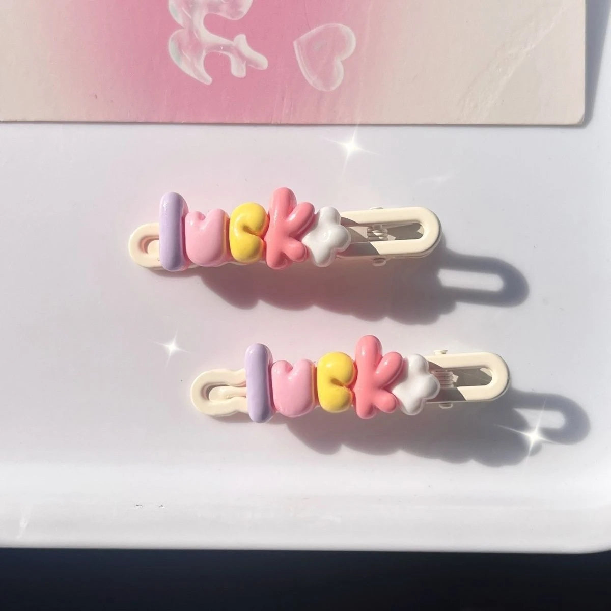Lucky Dopamine Y2K Sweet Girly Hair Clips for Women Pastel Cream Cute Side Bangs Barrettes Hair Accessories for Kids BB Duckbill