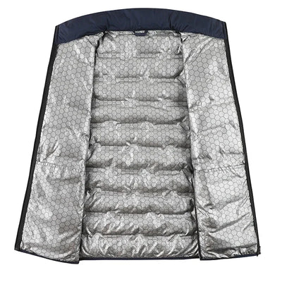 Men Windproof Puffer Jackets Stand Collar Casual Warm Down Coats Male Winter White Down Jacket