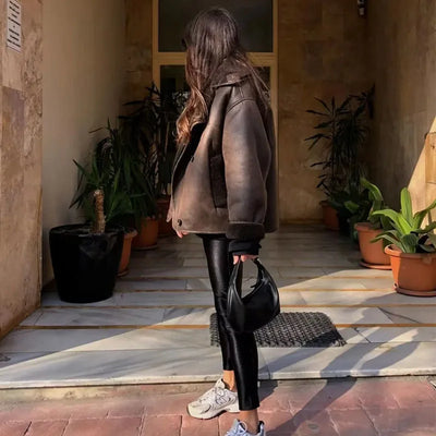 MUJER 2025 Woman Thick Faux Leather Jackets for Women Autumn Winter Warm Coats Female Demi-season Plush Jacket Women Outerwears