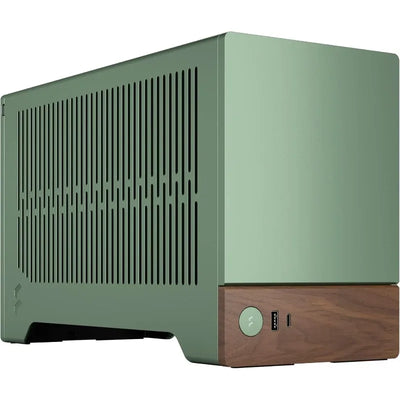 Terra Jade - Wood Walnut Front Panel - Small Form Factor - Mini ITX Gaming case – PCIe 4.0 Riser Cable – USB Type Anodized