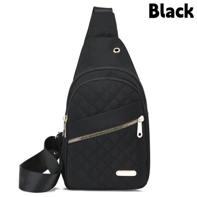 Women Chest Bag Simple Ladies Crossbody Bag Small Sling Backpack Fashion Large Capacity Waterproof Sling Bag with Headphone Jack
