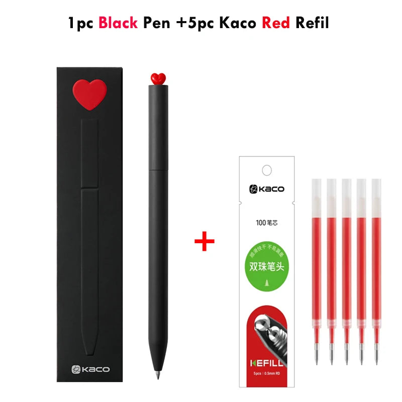 KACO Kawaii Rotate Gel Pens Stationery Caneta 문구용품 0.5MM Black Ink канцелярия Fluent Writing High Capacity for School Office ﻿
