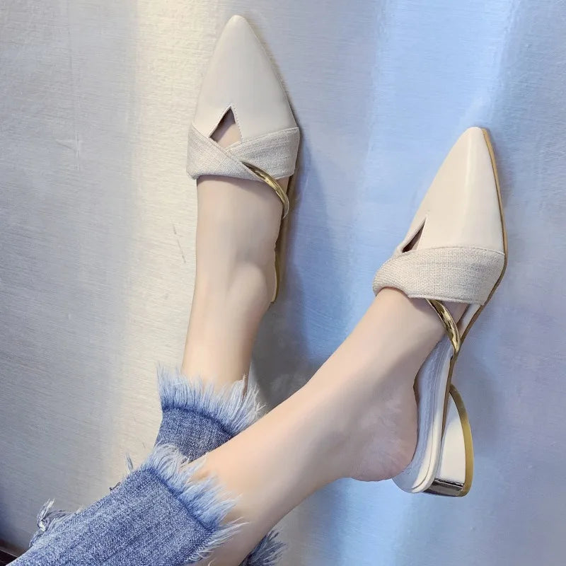 Brand Elegant Heels Summer Women's Shoes Woman Sandals Leisure Slippers Comfortable Open Toe Slip-On Slides