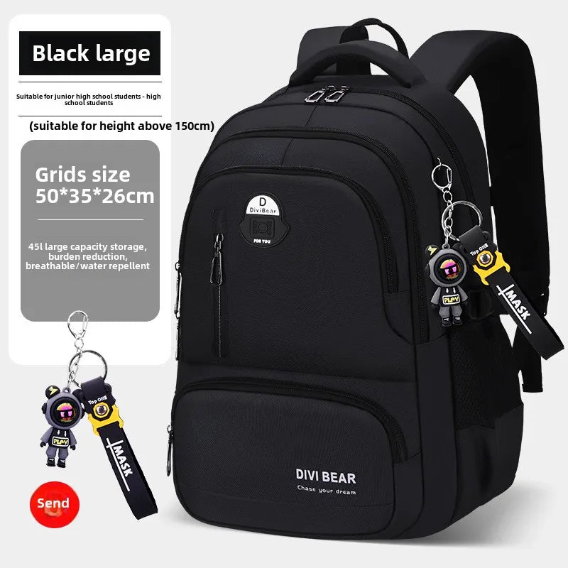 2025 Large capacity men's backpack with astronaut pendant 2 sizes of student school backpacks Student nylon school bags mochilas