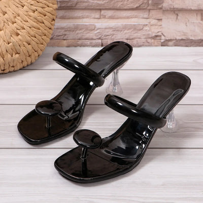 Women Slippers Outdoor Luxury Party Shoes Women 2025 New Summer High Heels Sandals Designer Slippers High Heels Slides Women