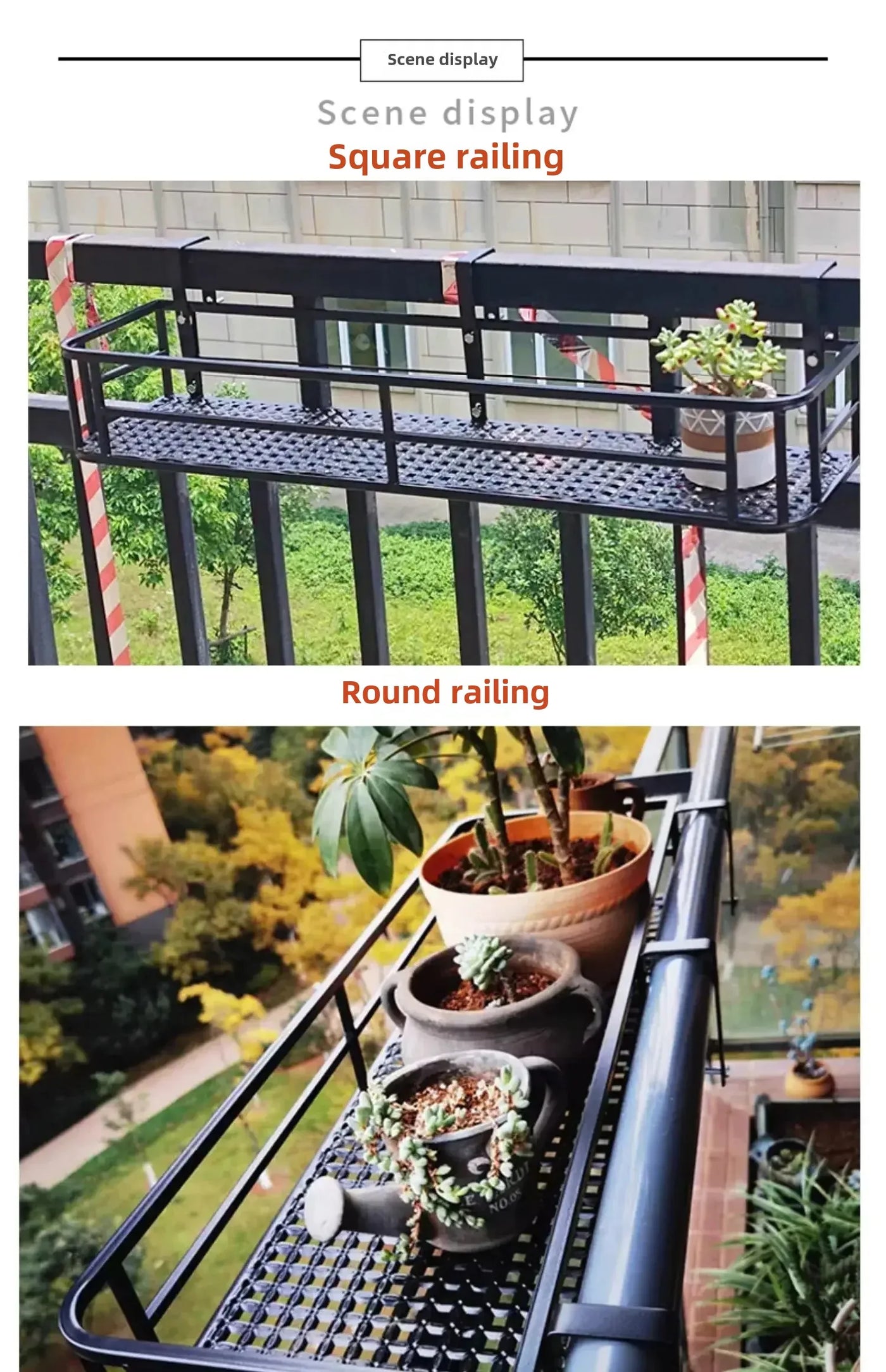 Elegant European-Style Flower Stand Expansive Iron Art Balcony Rail Organizer Decorative Hanging Pot Holder Urban Green Space
