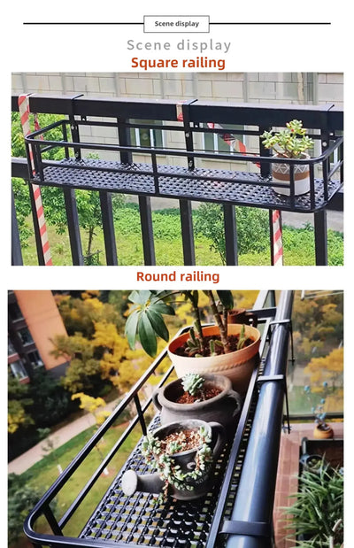 Elegant European-Style Flower Stand Expansive Iron Art Balcony Rail Organizer Decorative Hanging Pot Holder Urban Green Space