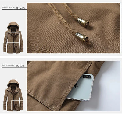 Men's Casual Cotton-padded Jacket Warm Waterproof Crisp High-quality Fabric Comfortable Skin Breathable Wear Resistant Coats