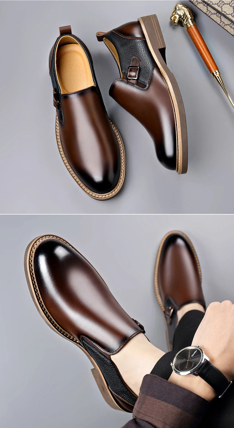 Men's Business Dress Leather Shoes Men's Soft-soled Leather One-pedal 2025 New High-end Casual Shoes Dress for Men Sneakers