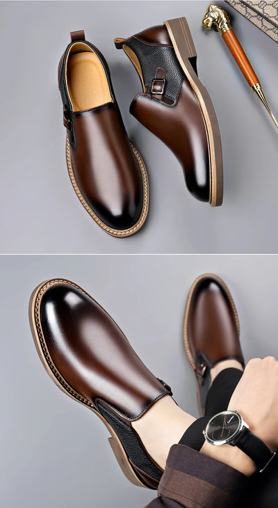 Men's Business Dress Leather Shoes Men's Soft-soled Leather One-pedal 2025 New High-end Casual Shoes Dress for Men Sneakers