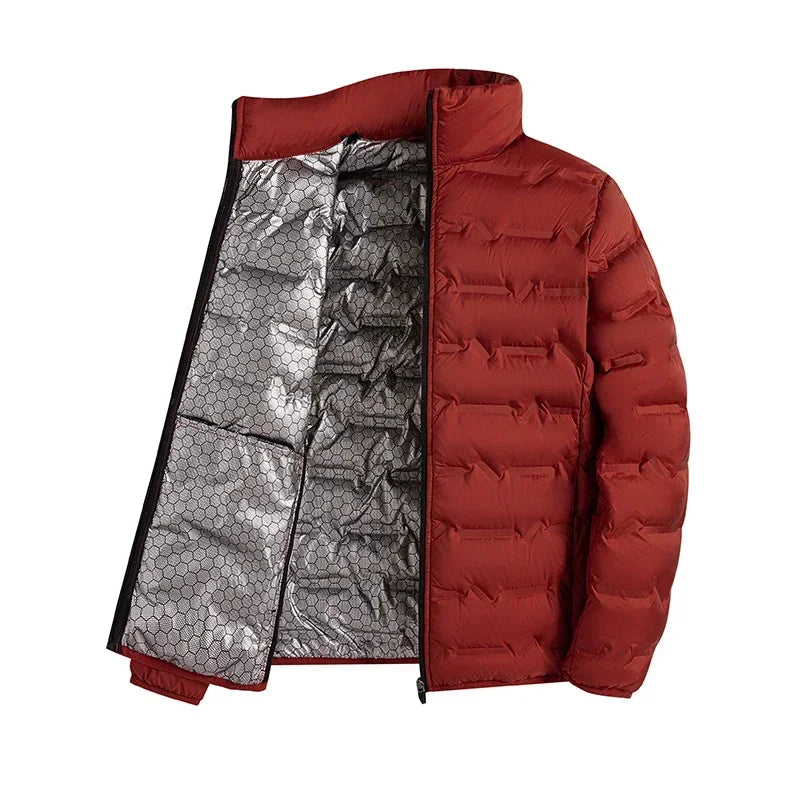 Men Windproof Puffer Jackets Stand Collar Casual Warm Down Coats Male Winter White Down Jacket