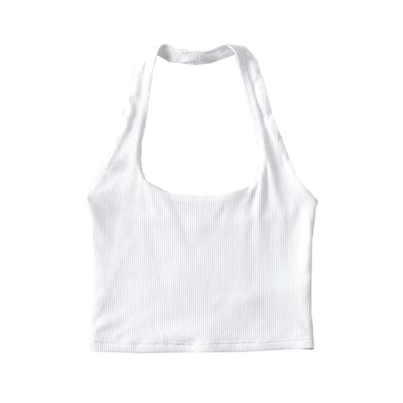 Sexy Women Crop Top 2023 Summer Double Halter Tops Sleeveless Tanks