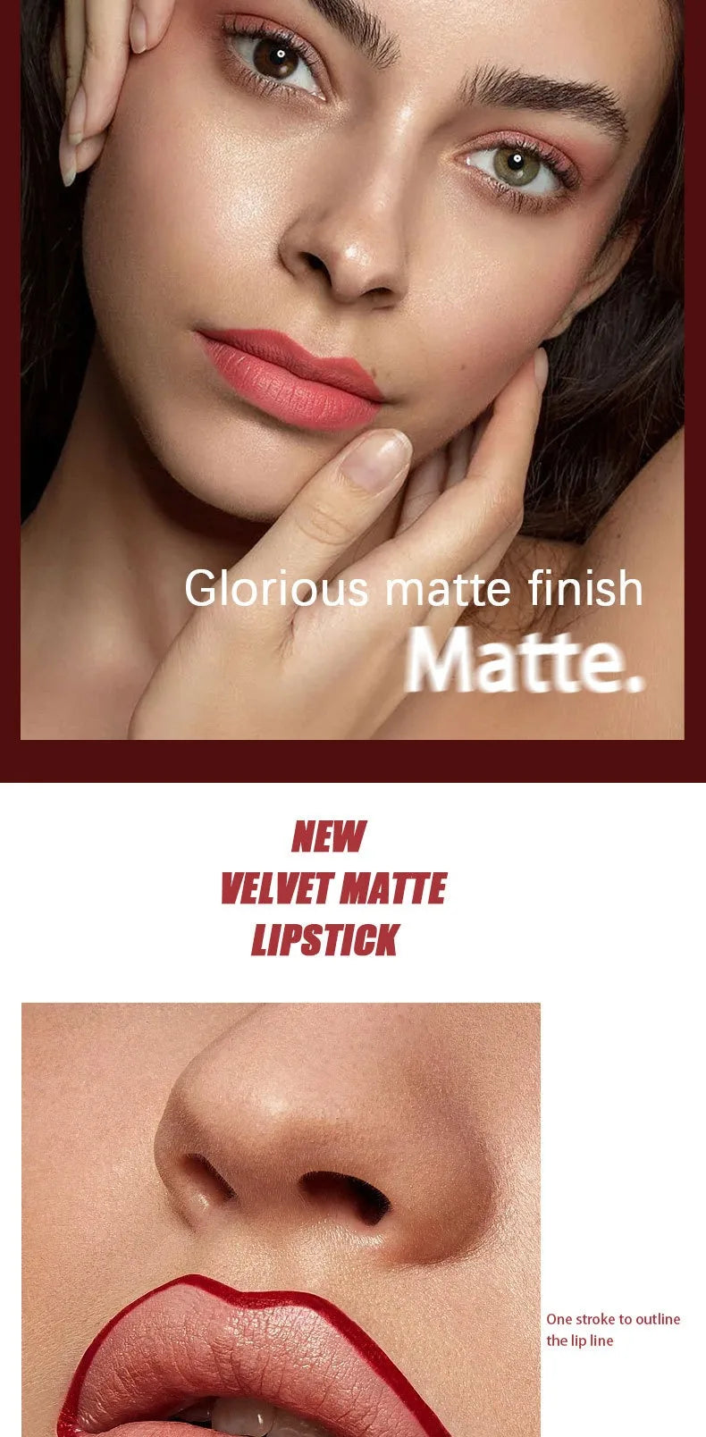 Velvet Matte Lip Liner Lipstick Pen Set Waterproof Long Lasting Sexy Red Contour Tint Lipstick Non-stick Cup Lipliner Pen Makeup