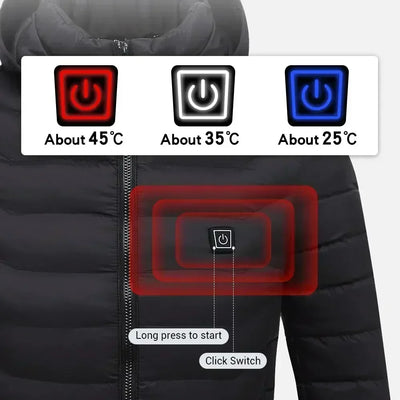21 Areas Electric Winter Heated Jacket Men's Women's Motorcycle Jacket USB Heating Jacket Heated Vest Moto Thermal Coat Clothing