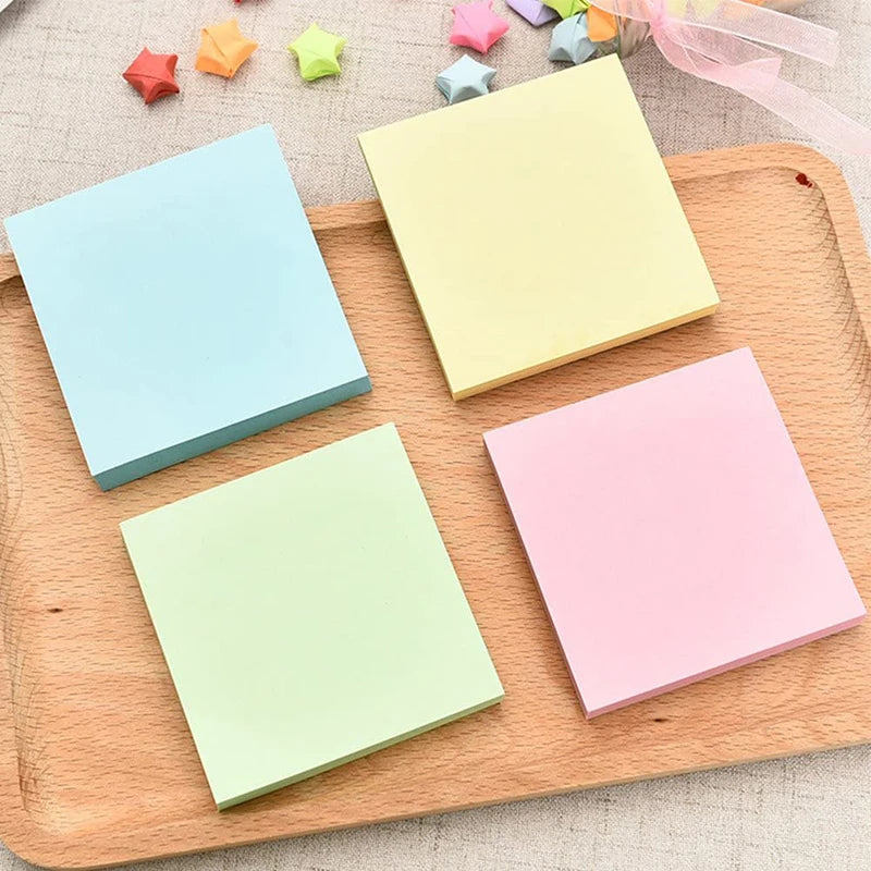 100Sheet Colorful Self-Stick Sticky Notes Pastel Sticky Notes Notepad Planner Sticker Memo Pad Stationery School Office Supplies