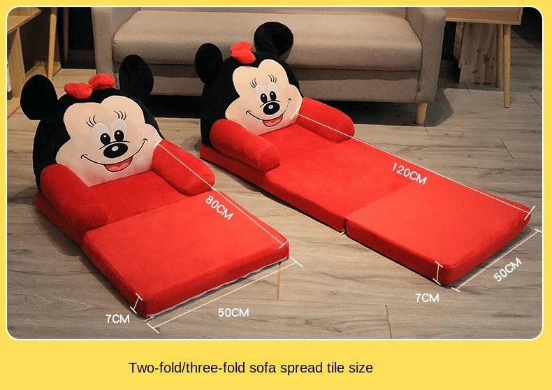 Children Sofa Cute Cartoon Lazy Folding Small Sofa Bed Girl Princess Baby Toddler Dual-purpose Small Child Seat