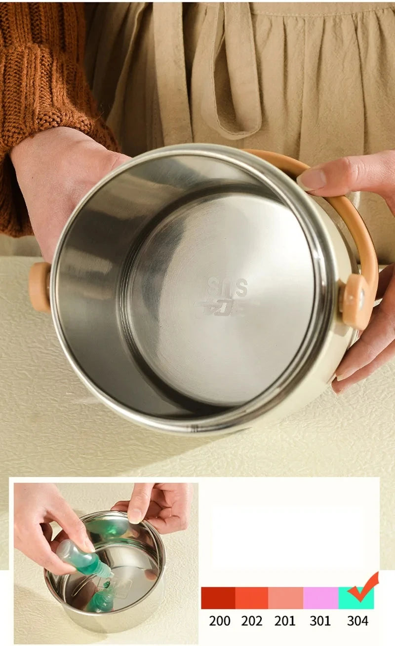 USB Electric Lunch Box Large Capacity Stainless Steel Insulation Bento for Student Office Thermal Heating Food Warmer Container