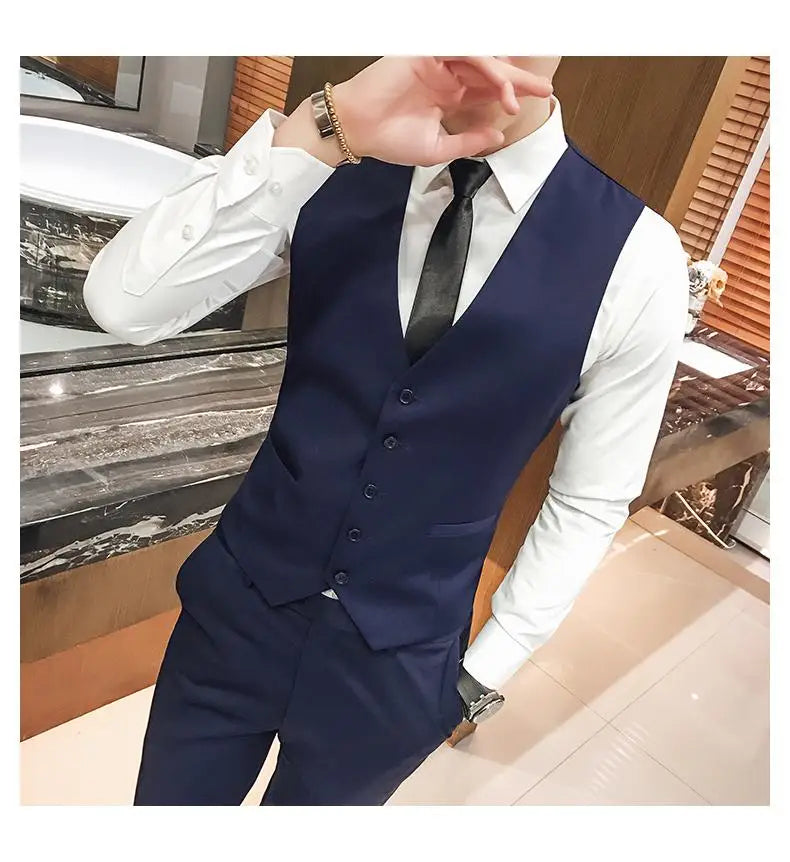 M-5XL Plus Size Men's Slim Fit Mens Suit Vest Casual Suit Vest Man Formal Businss Vests Male Waistcoat Gilet Homme XXXXXL