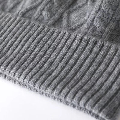 100%Pure Cashmere Women's Winter Hat 2023 Warm Wool Soft Beanie Bonnet y2k Rhombus Luxury Beanies For Lady Knitted Skullies Cap