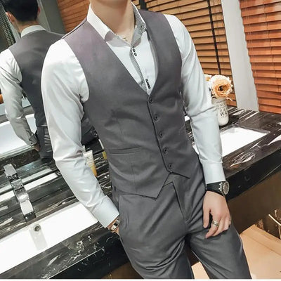 M-5XL Plus Size Men's Slim Fit Mens Suit Vest Casual Suit Vest Man Formal Businss Vests Male Waistcoat Gilet Homme XXXXXL