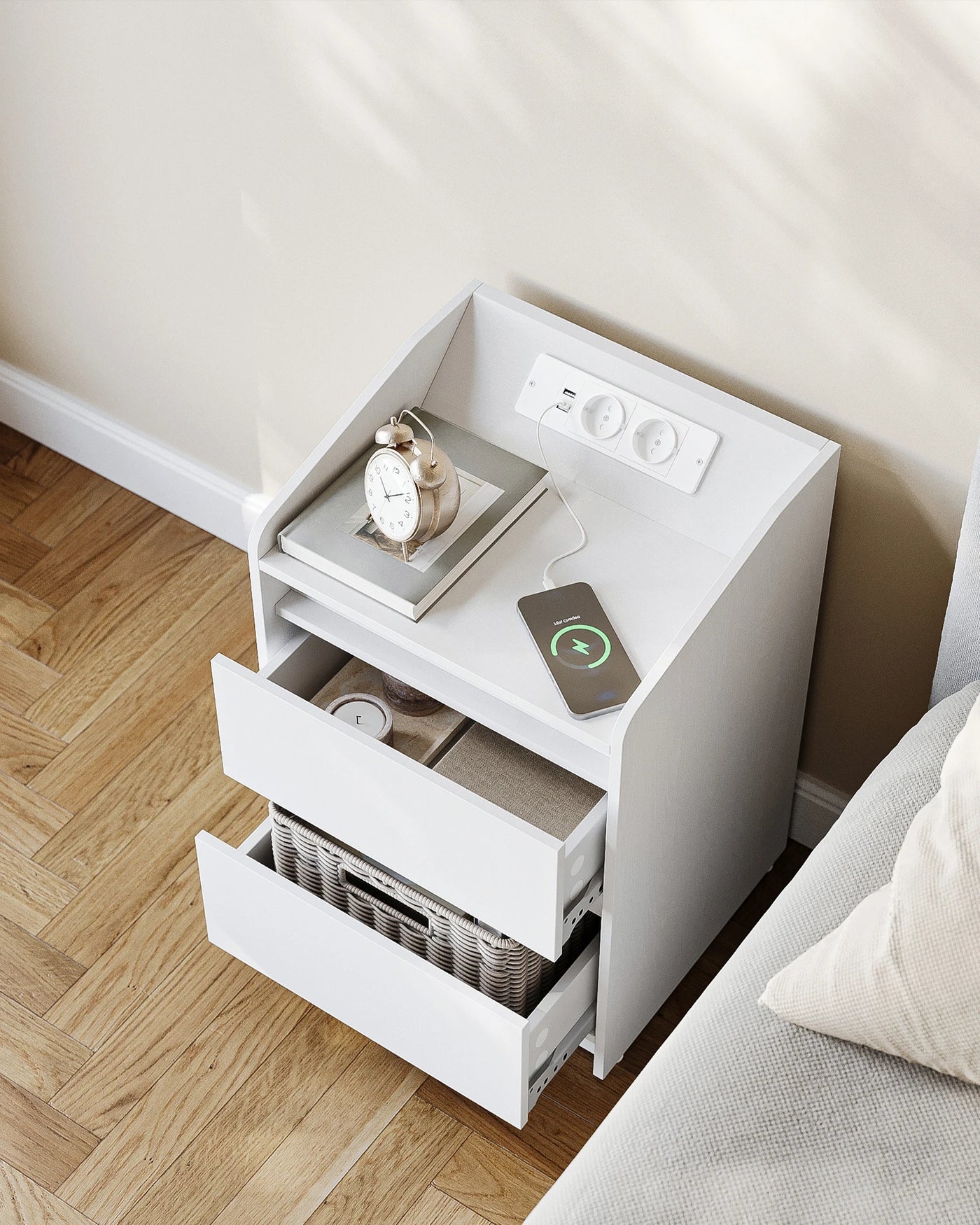Bedside Table with 2 Drawers, Side Table, Stylish and Versatile, Ideal for Living Room and Bedroom