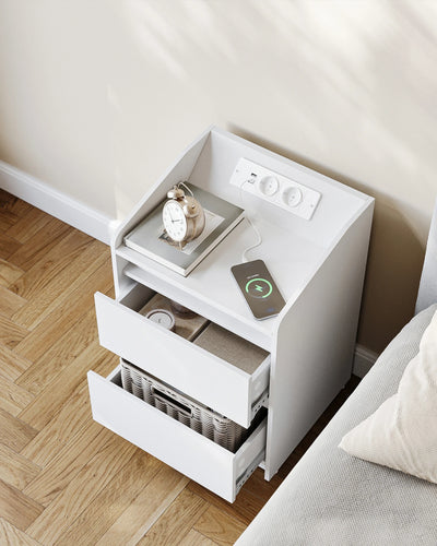 Bedside Table with 2 Drawers, Side Table, Stylish and Versatile, Ideal for Living Room and Bedroom