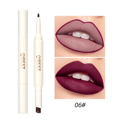 8 Color 2 IN 1 Lip Liner Pencil Waterproof Matte Lipstick Makeup Set Long Lasting Moisture Cosmetic Velvet Sexy Red Lipstick Pen