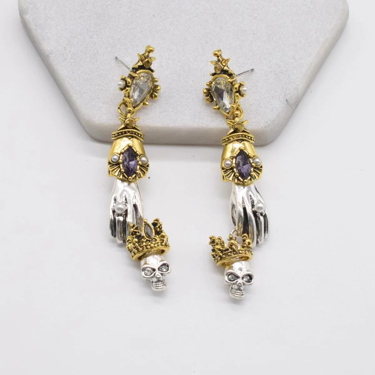 2023 New Skull Earrings Necklace Set Alloy Punk Gothic Style Men's And Women's Jewelry Party Gift