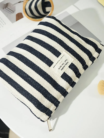 Women Waterproof Cosmetic Bag Storage Vertical Stripe Cosmetic Bag Makeup Case Travelling Pouch For Ladies Pencil Case