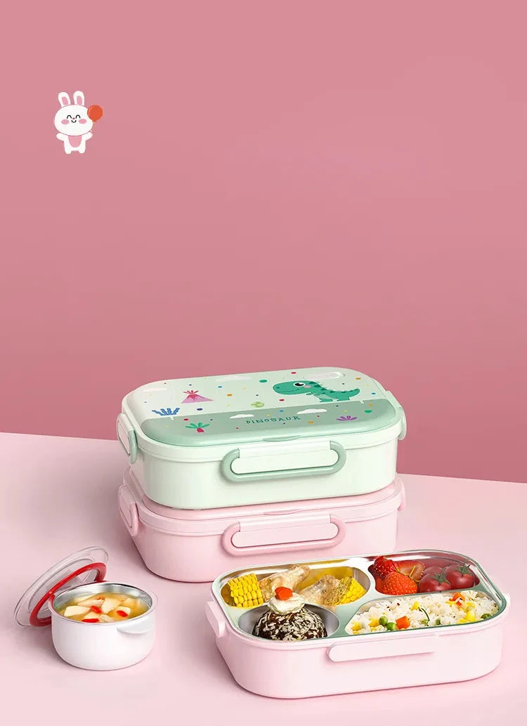 1550ML 316 Stainless Steel Thermal Bento Lunch Box Bag Compartment Microwave Lunch Container Kid Adult Leak-Proof Food Storage