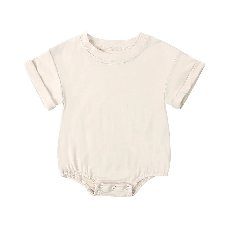 2025 Summer Newborn Baby Clothing Bamboo fiber casual Rompers 3-24M Infnat Boys Girls Jumpsuit Bebe Body Clothes Short Sleeve