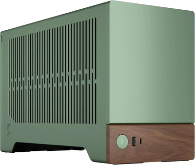 Terra Jade - Wood Walnut Front Panel - Small Form Factor - Mini ITX Gaming case – PCIe 4.0 Riser Cable – USB Type Anodized