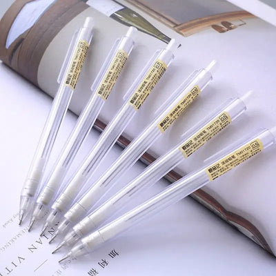 Mixed Loading 0.5&0.7mm Mechanical Pencil White Simple Automatic Pen for Students School Supplies Office Accessories Stationery