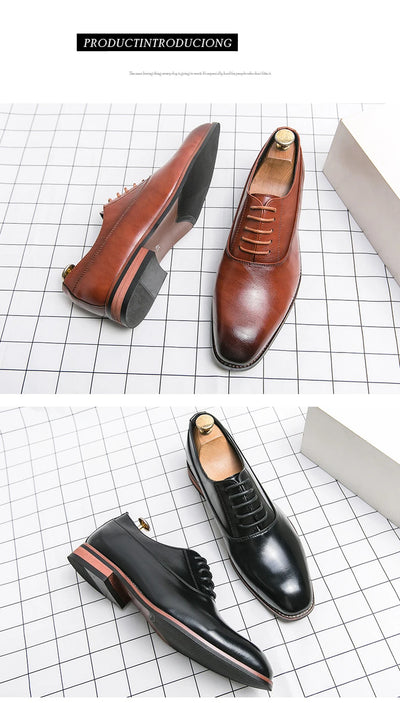 Fashion Business Dress Men Shoes 2020 New Classic Leather Men's Formal Shoes Comfortable Slip On Dress Shoes Men Oxfords Size 46