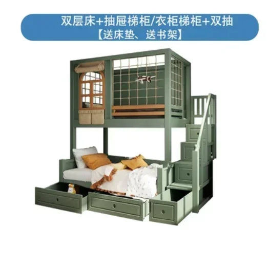 Double Storage Space Children Beds Loft Foldable Bunk Slide Children Beds Design Mueble Infantil Bedroom Furniture