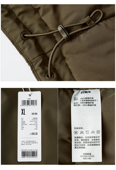 Semir Cotton-Padded Jacket Men 2024 Winter Waterproof, Oil-Resistant, Stain-Resistant and Windproof Outerwear Loose