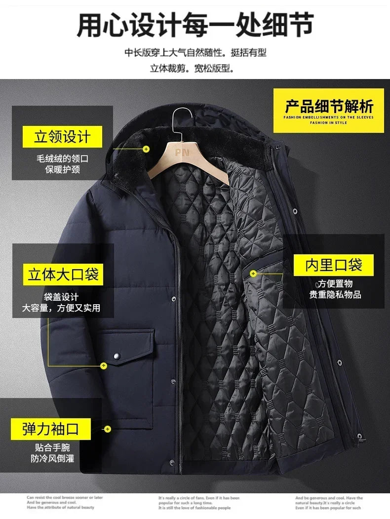 Winter Jacket Men Thicken Warm Parkas Hooded Coat Fleece Man's Jackets High Quality Outwear Jaqueta Masculina Drop Shipping