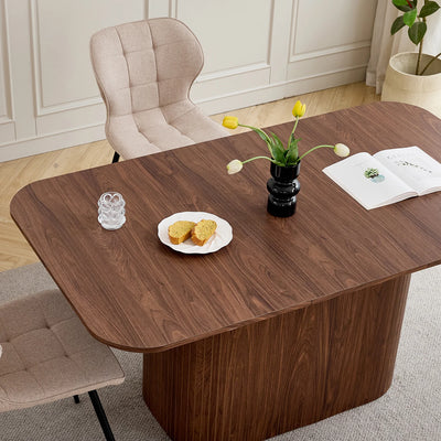 Nordic Solid Wood Dining Table, Corrugated Base Home Dining Table, Simple Kitchen / Dining Table, for 4 - 6 People
