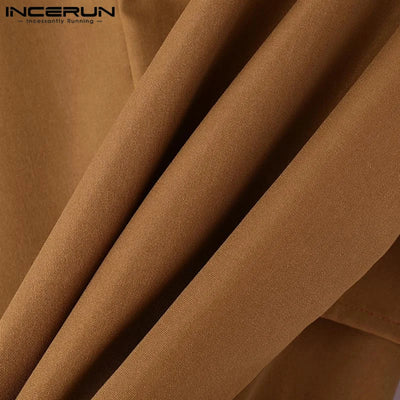 Fashion Well Fitting Tops INCERUN New Men Deconstruct Metal Buckle Suit Coat Casual Streetwear Cropped Long Sleeved Blazers 2025