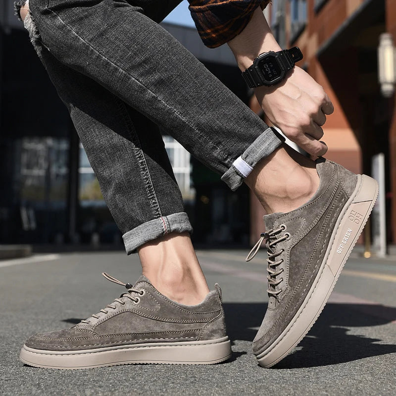 Italian Genuine Leather Casual Shoes White Oxford shoes Mens Sneakers Outdoor Walking Shoes Men's Business casual leather shoes