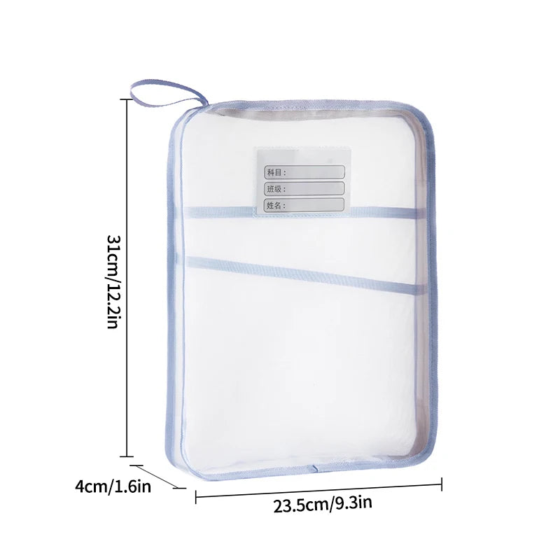 3 Layers Stationery Storage Bag Stationery Mesh Zipper Bag File Folders Large Capacity Storage Bags School Office Organizer 파우치
