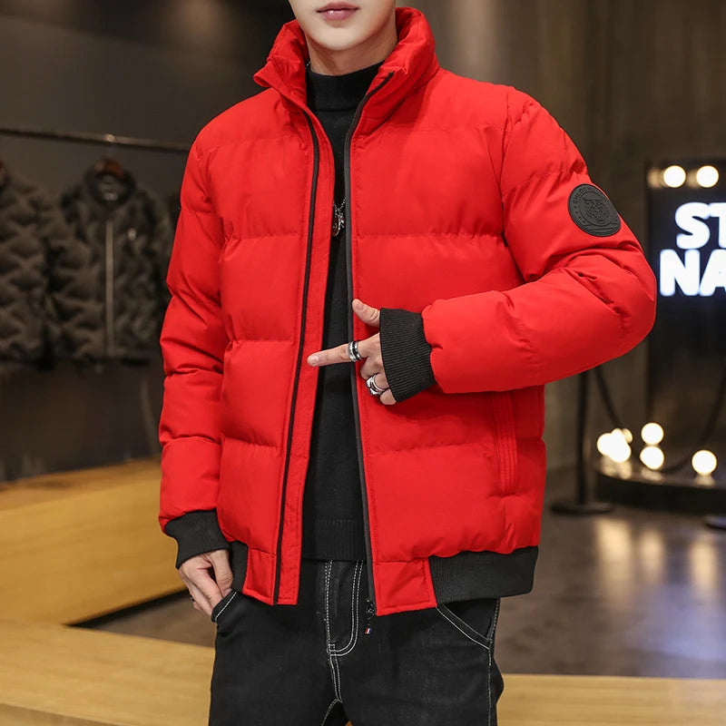 Autumn and winter standing collar cotton jacket men's thick warm fashion jacket casual jacket warm cotton jacket winter clothing