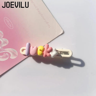 Lucky Dopamine Y2K Sweet Girly Hair Clips for Women Pastel Cream Cute Side Bangs Barrettes Hair Accessories for Kids BB Duckbill
