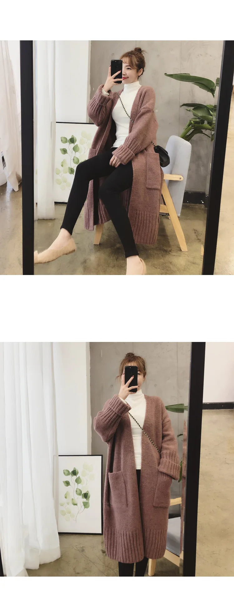 Autumn Winter Knitted Cardigan Women Sweater Jacket 2023 Elegant Vintage Loose Long Outerwear Maxi Y2k Sweater Coat Soft Jacket