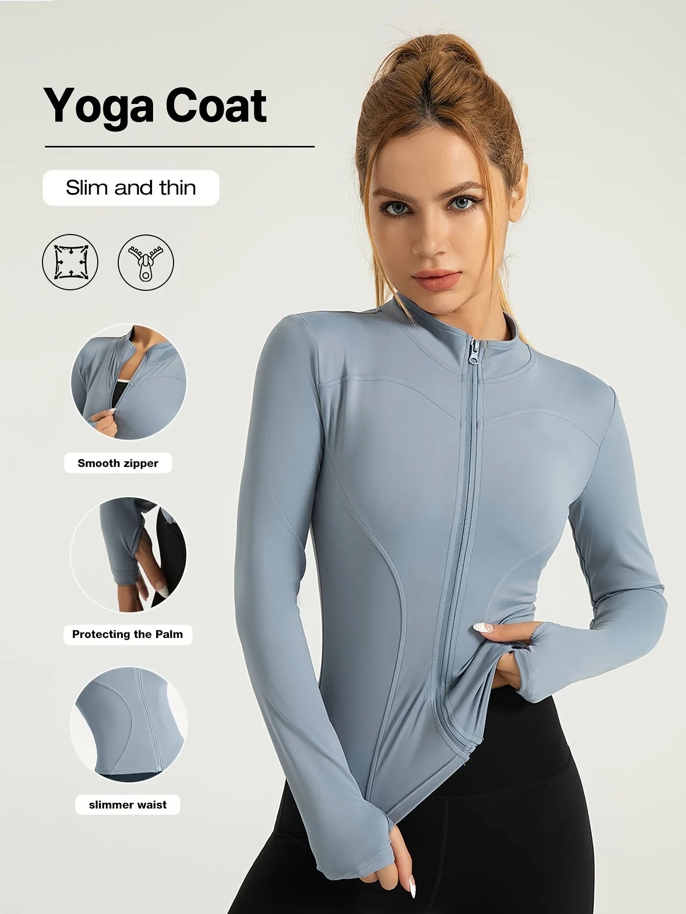 Jackets Women Coat Moisture Wicking Fitness Jackets Yoga Coat Women Shacket Stretchy Running Wear Slim Fit Sports Outerwear